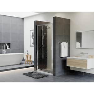 Paragon 25 in. to 25.75 in. x 70 in. Framed Continuous Hinged Shower Door in Chrome with Aquatex Glass