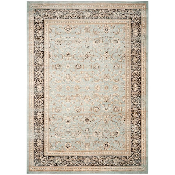 SAFAVIEH Vintage Light Blue/Black 8 ft. x 11 ft. Border Area Rug