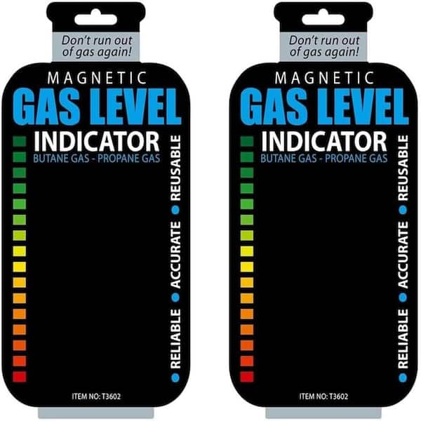 2-Pack Practical Propane Butane LPG Fuel Gas Tank Level Indicator Magnetic Gauge for Outdoor Cooking Black