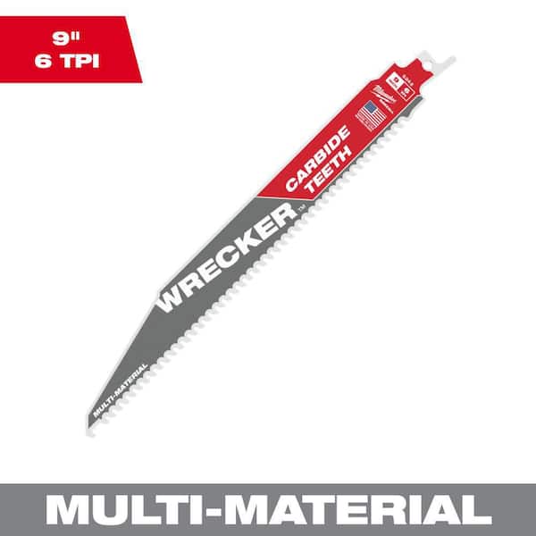 Milwaukee 9 in. 6 TPI WRECKER Carbide Teeth Multi-Material Cutting SAWZALL Reciprocating Saw Blade (1-Pack)