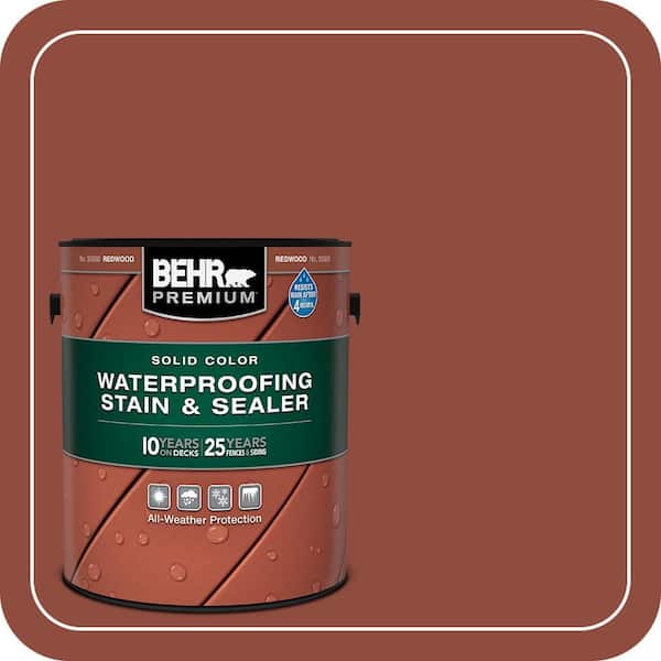 1 gal. #SC-330 Redwood Solid Color Waterproofing Exterior Wood Stain and Sealer