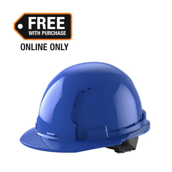 BOLT Blue Type 1 Class C Front Brim Vented Hard Hat with 4 Point Ratcheting Suspension
