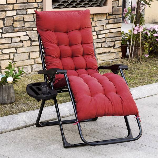 Outsunny Zero Gravity Chair Red Folding Reclining Lounge
