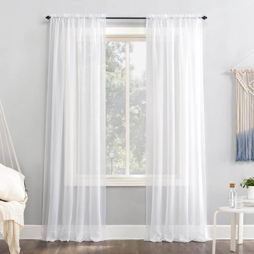 Sumner Voile White Polyester 59 in. W x 84 in. L Rod Pocket Sheer Curtain (Single Panel) price history on PriceWatchPro
