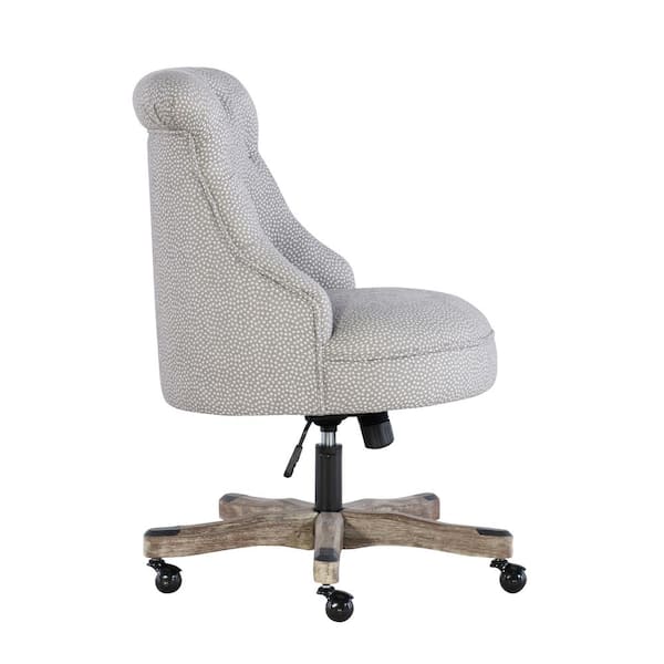 Linon Sinclair Armless Upholstered Office Chair, Aqua/Walnut