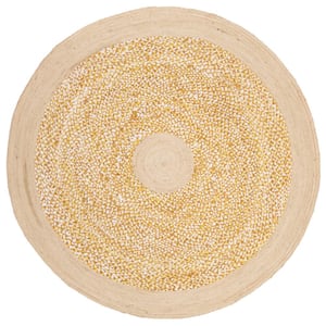 Cape Cod Gold/Natural 6 ft. x 6 ft. Braided Round Area Rug
