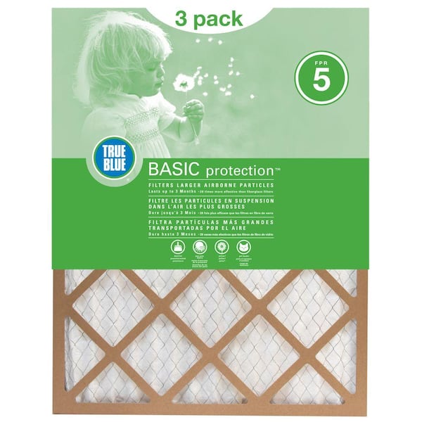 True Blue 12 x 36 x 1 Basic Pleated FPR 5 Air Filter (3-Pack)