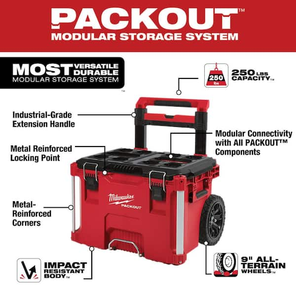 Milwaukee Packout Rolling Box and XL Tool Box 48-22-8426-48-22