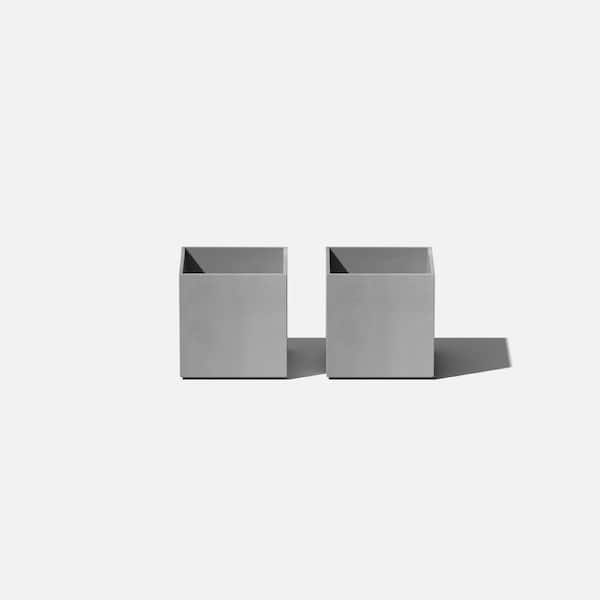 Veradek Geo Cube 5 in. Grey Plastic Planter (2-Pack)