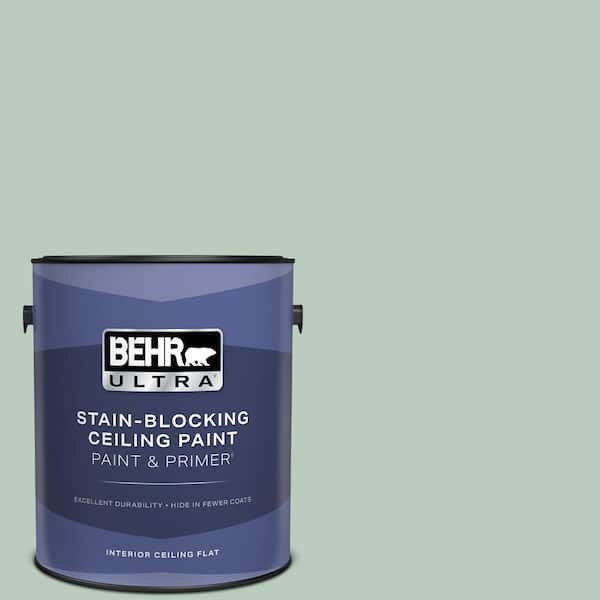 1 gal. #MQ3-49 Jade Tinge Ceiling Flat Interior Paint with Primer