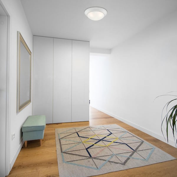 Designers Fountain - Tap 14 in. Transitional Matte White Medium-Base (E26) Bulb Flush Mount for Kitchens