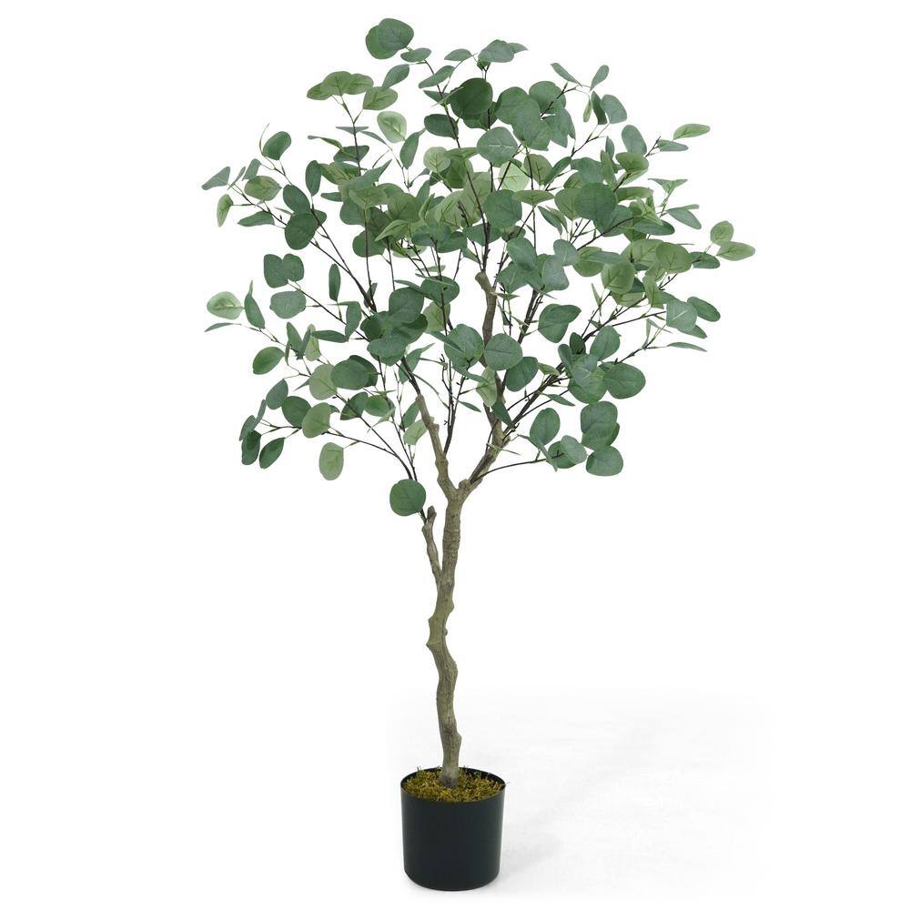 CAPHAUS 4 ft. Green Artificial Eucalyptus Tree, Natural Large Faux