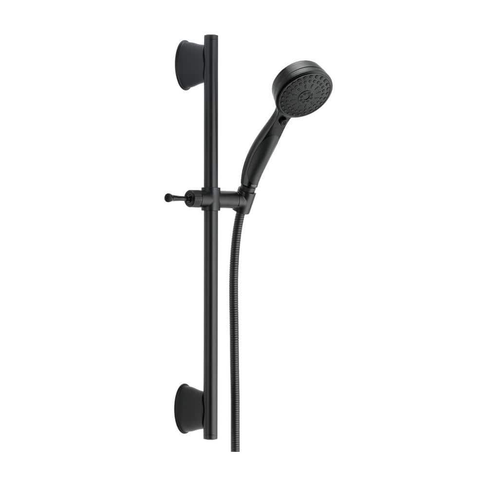 Matte Black Adjustable Handheld Shower Head with Slide Bar