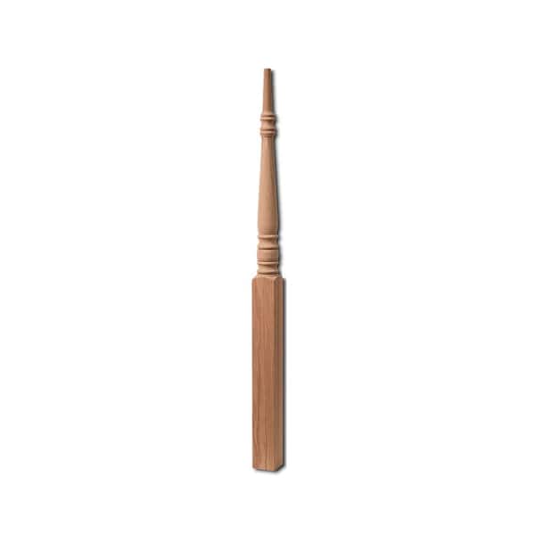 HOUSE OF FORGINGS 54 in. x 3-1/4 in. Red Oak Wood Stabilizer Newel Post