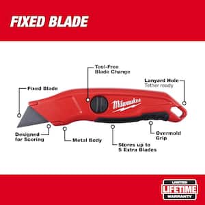 Fixed Blade Utility Knife with General Purpose Blade Rasping Jab Saw with 6 in. Drywall Blade (2-Piece)