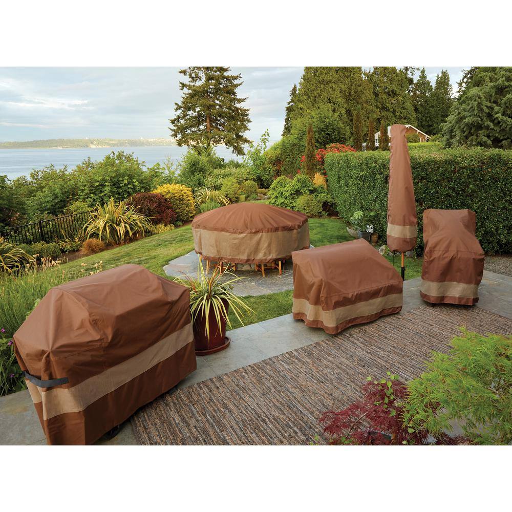 Beige and Brown Water-Resistant 100 Inch Patio Table Cover