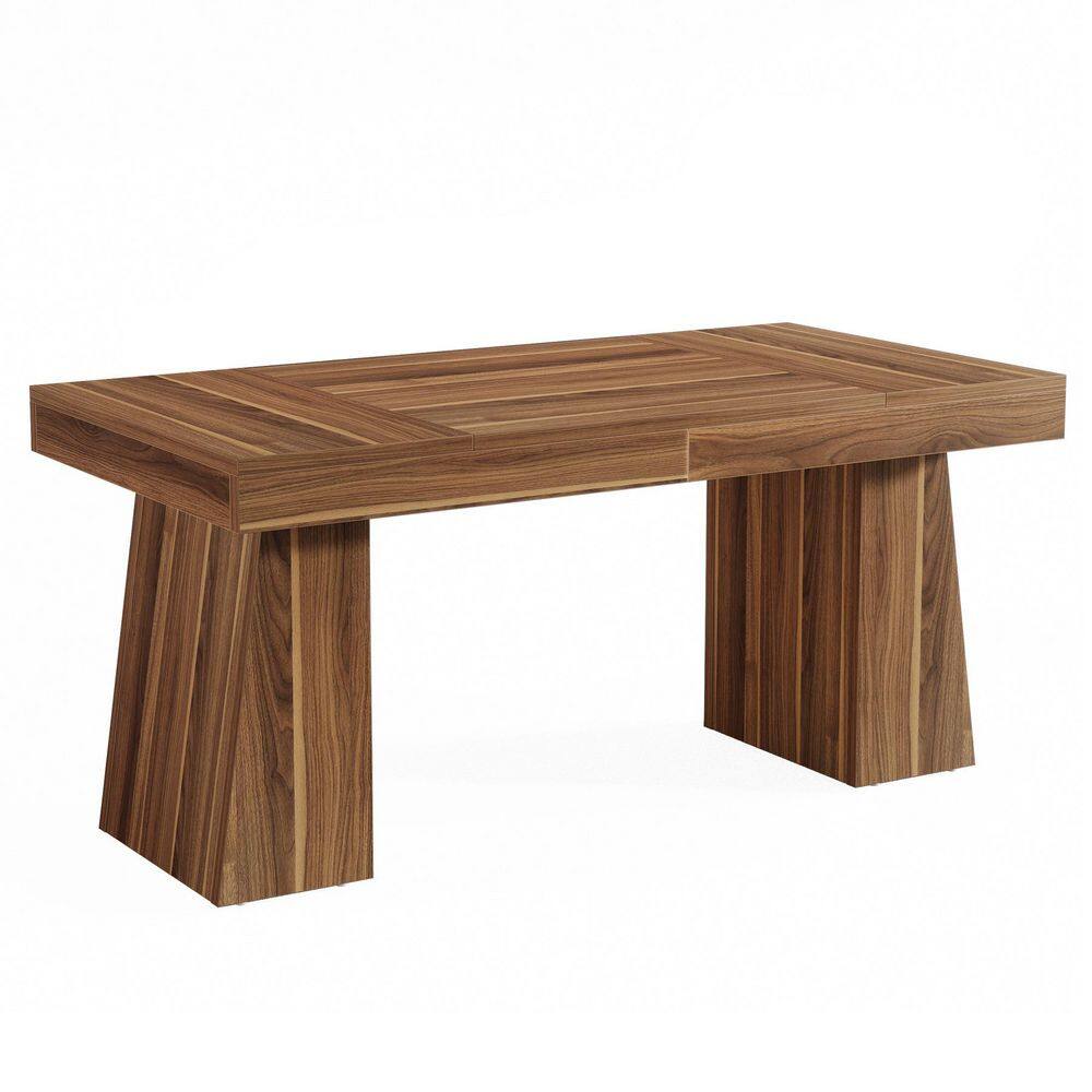 Moronia 55 in. Rectangle Brown Engineered Wood Executive Desk with Strong Support, Computer Table Office Desk