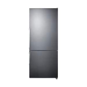 28 in. W 14 cu. ft. Bottom Freezer Refrigerator in Stainless Steel, Counter Depth