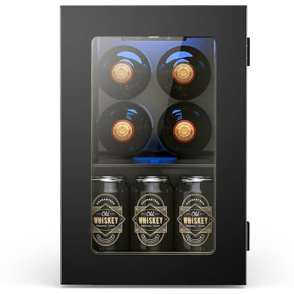 11.02 in. Single Zone 24-Cans Beverage Cooler in Black