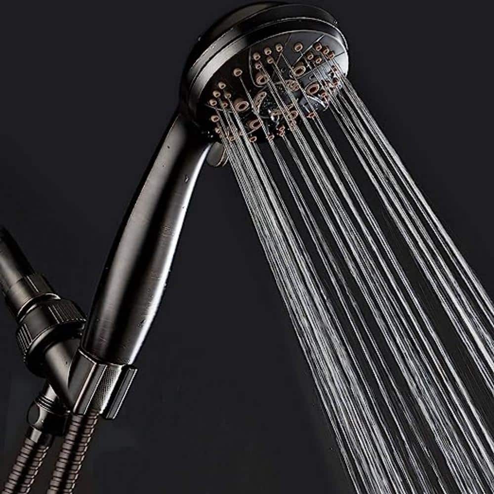Oil Rubbed Bronze Handheld Rain Shower Head with 6-Spray Settings