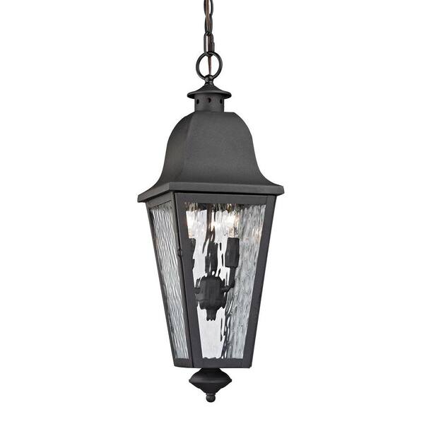 Titan Lighting Ipswich Forge Collection 3-Light Charcoal Outdoor Pendant