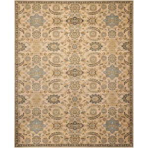Timeless Beige 9 ft. x 12 ft. Bordered Traditional Area Rug