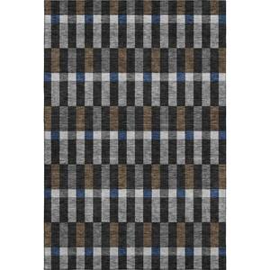 Mayfield Premium Machine Washable Abstract AMF2548 Black 5 ft. x 7 ft. 6 in. Area Rug