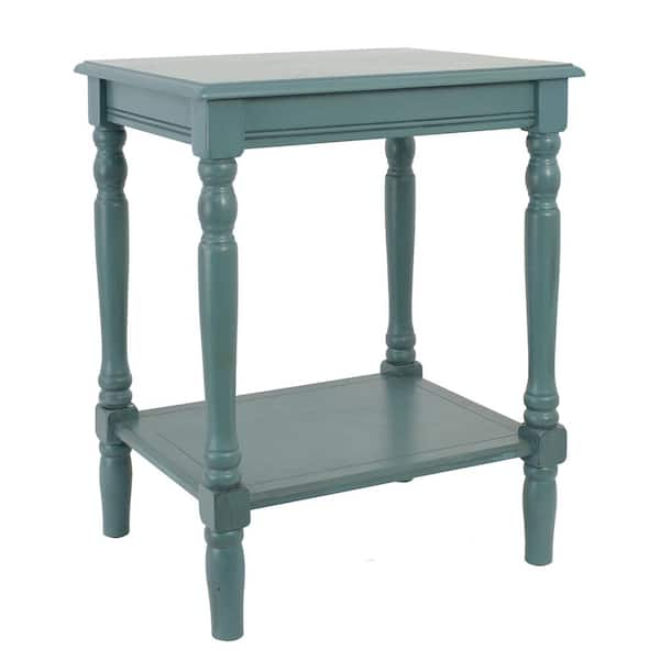 Decor Therapy Simplify Wood End Table with Shelf, Blue Gray Finish ...