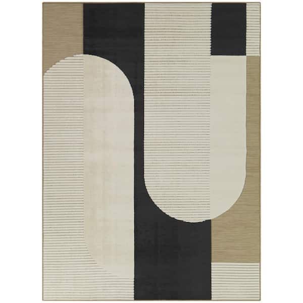 Astbury Charcoal 8 ft. x 10 ft. Geometric Indoor/Outdoor Area Rug