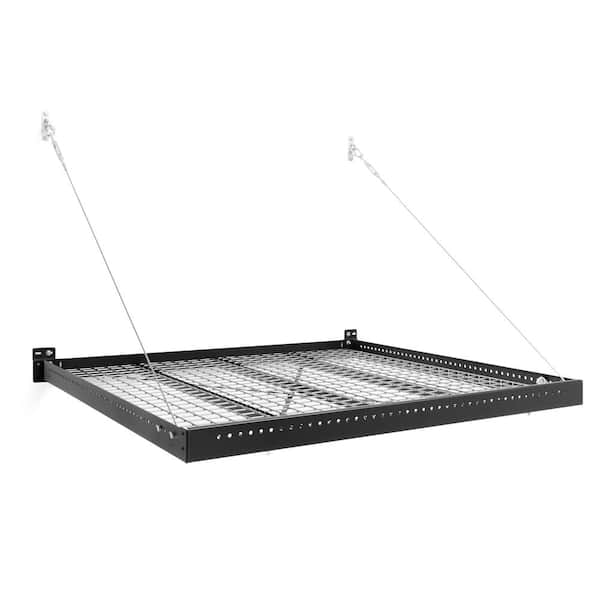 NewAge Products Pro Series 48 in. x 48 in. Steel Garage Wall Shelving in Black
