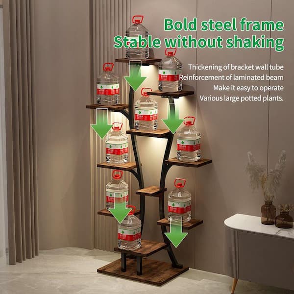 CSC DECOR INC 65 in. H Walnut Vase-Shaped MDF Indoor Plant Stand