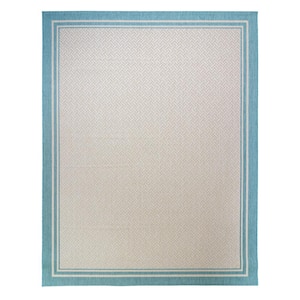 Paseo Soroa Sand/Oasis 5 ft. x 7 ft. Border Indoor/Outdoor Area Rug