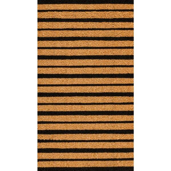 Peater Classic Casual Commerical Natural Coir Natural/Black 17 in. x 30 in. Indoor/Outdoor Mat