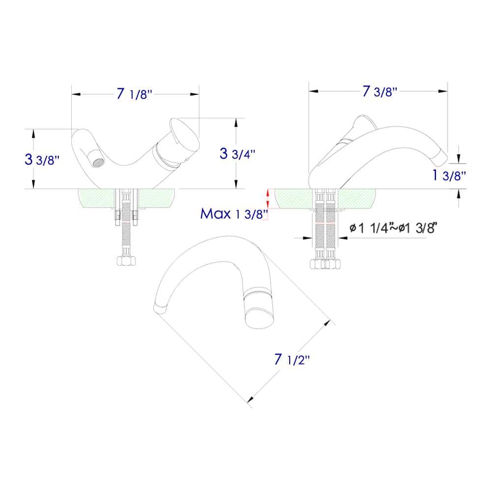 Wave Polished Chrome Single Lever Bathroom Faucet