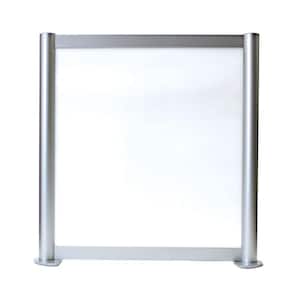 35 in. x 23-3/4 in. uShield Safeguard Shield with Satin Clear Aluminum Frame and Clear Tempered Safety Glass