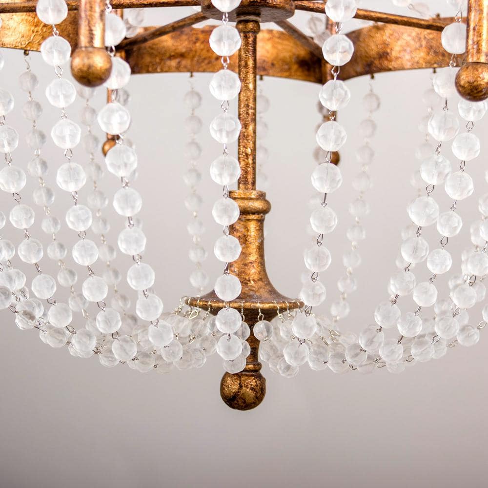 Golden 8-Light Crystal Candle Chandelier
