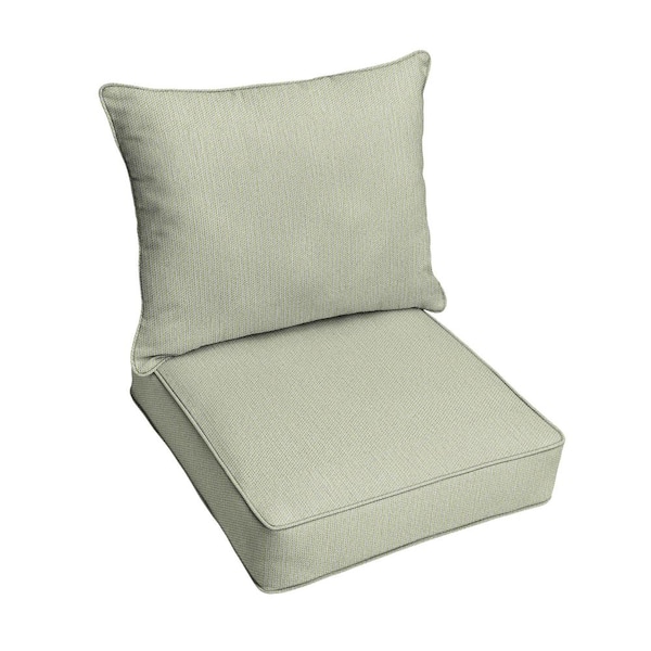 SORRA HOME 22.5 x 22.5 x 5 (2-Piece) Deep Seating Outdoor Dining Chair Cushion in Sunbrella Revive Stem