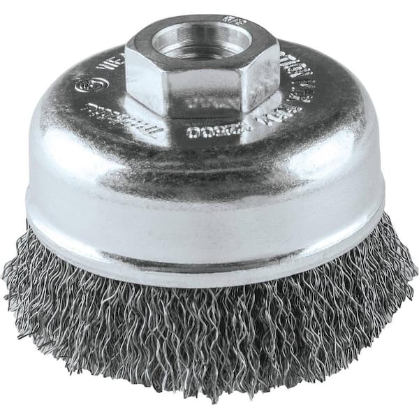 Makita 3 in. x 5/8 in.-11 Crimped Wire Cup Brush A-98398 - The Home Depot