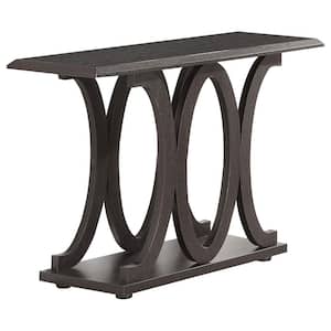 42 in. Cappuccino Standard Rectangle Wood Console Table