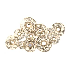 Modern Design Glamorous Style Metal Gold Finish Dynamic Wall Art Work for Living Room, Dining Room, Office