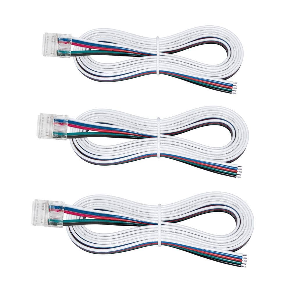 5 Pin COB RGB Plus W 48 in. Tape to Wire LED Strip Light Channel Connectors (3-Pack) price history on PriceWatchPro