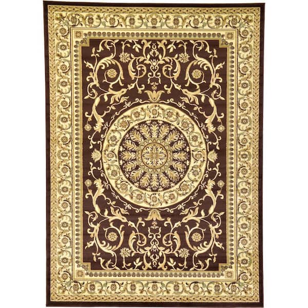 Unique Loom Versailles Napoleon Brown 7' 0 x 10' 0 Area Rug