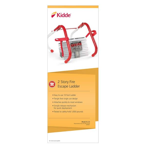 Kidde 468093 KL-2S Two-Story Fire Escape Ladder with Anti-Slip Rungs,  13-Foot 