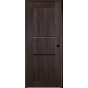 Vona 07 3H Gold 18 in. x 80 in. Left-Handed Solid Core Veralinga Oak Textured Wood Single Prehung Interior Door