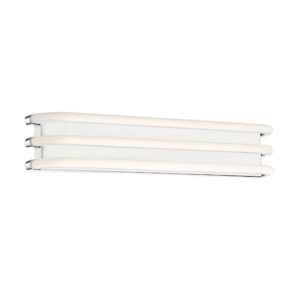 WAC Lighting Trio 28 in. Chrome LED Vanity Light Bar and Wall Sconce, 3000K