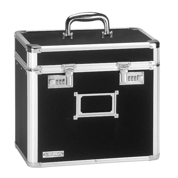 Locking Personal File Tote - Letter-Size, Black, Double Combination Locks
