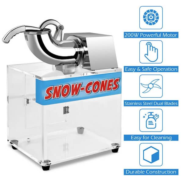 200W Electric Ice Crusher Shaver Machine Snow Cone Maker Shaving