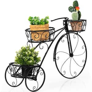 Tricycle Plant Stand Iron Flower Pot Cart Holder Parisian Style Displaying