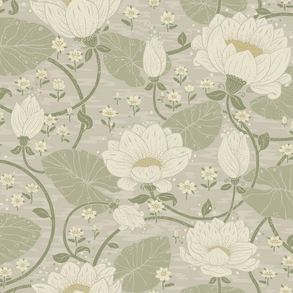 A-Street Prints Eva Light Grey Lotus Dreams Wallpaper Sample 4080 ...