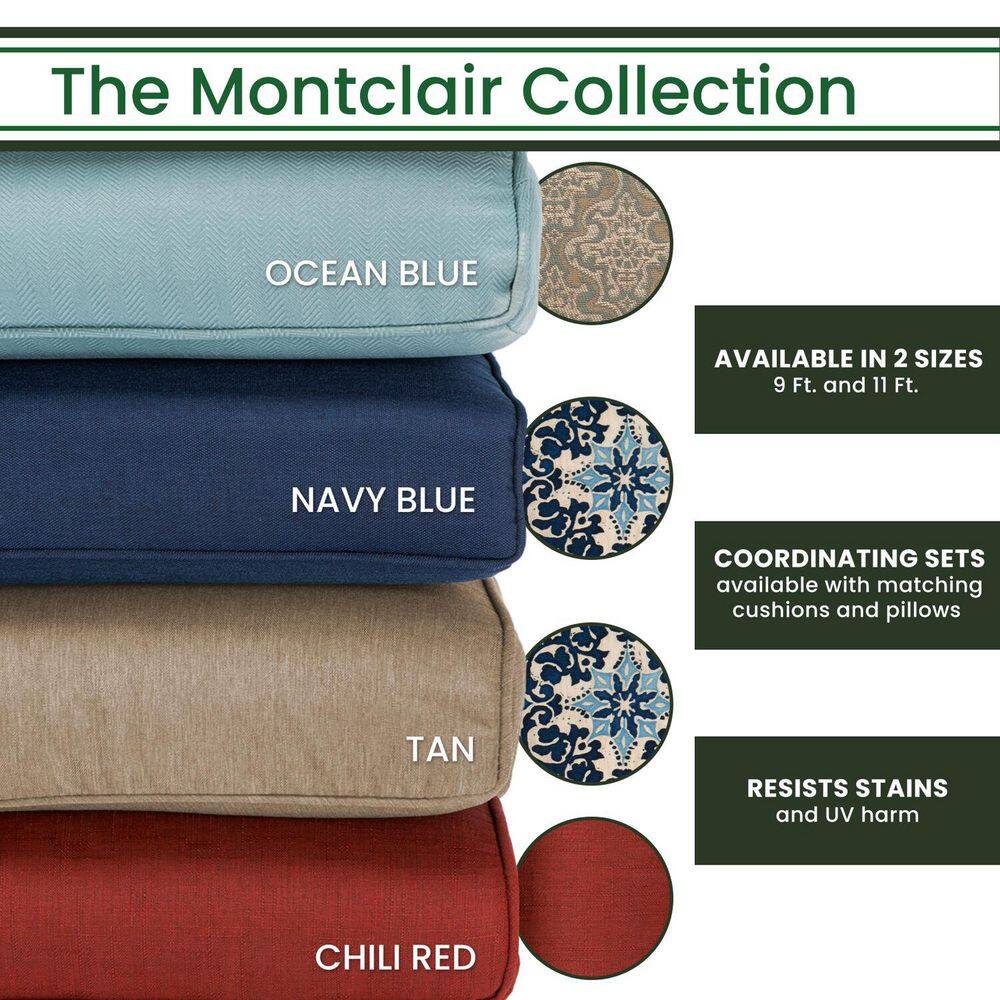 Montclair 11-Foot Navy Blue Aluminum Market Patio Umbrella